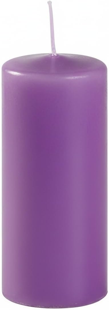 Pack of 12 Candle Candles Diameter 5 cm Height 15 cm – Lavender Colour – 48 Hours Burning Time – Unscented Cereria Di Giorgio