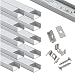 LED Aluminum Channel Wide 2m/6.6ft,StarlandLed Aluminum Profile 10-Pack with Complete Mounting Accessories for up to 16mm LED Strip Light, Perfectly Suit for Philips Hue LightStrip Plus