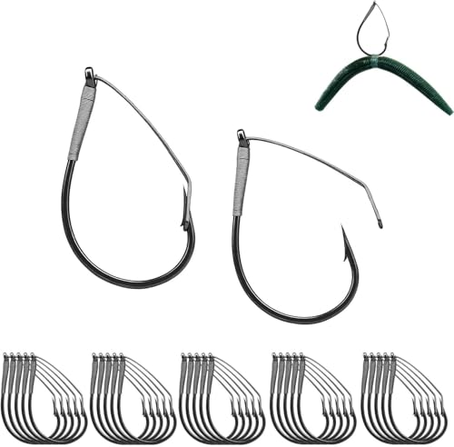 Small Weedless Wacky Rig Hooks - Fish Circle Hook for Wacky Worm & Neko Rig Fishing - 25 Pack Saltwater & Freshwater Bass Hooks(3#_25pcs)