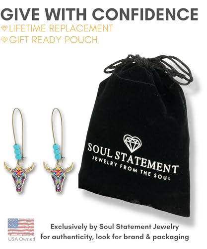 Western Stylish Beads in Turquoise Earrings, Unique Boho Cowboy Chic Earrings for Women, Perfect for Casual, Country Concerts, Festivals, Gray & White Teal 6