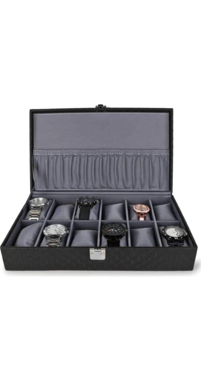 RBEEL Watch Display Organizer Tray, Leather, Holds 12 Watches, Wood Construction (B0D34XC9F6) Amazon Price History, Amazon Price Tracker