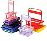 Reusable Drink Carrier with Handle 2/4/6 Pack, Foldable Cup Holder for Delivery Drivers Essentials, Portable Drink Caddy for Car, Compatible with Delivery Platform Accessories (pink, 4 cups)