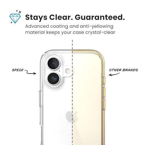 Image of Speck Presidio Perfect Clear for iPhone 17 Case, Slim Protective Case, Clear /Clear /Silver