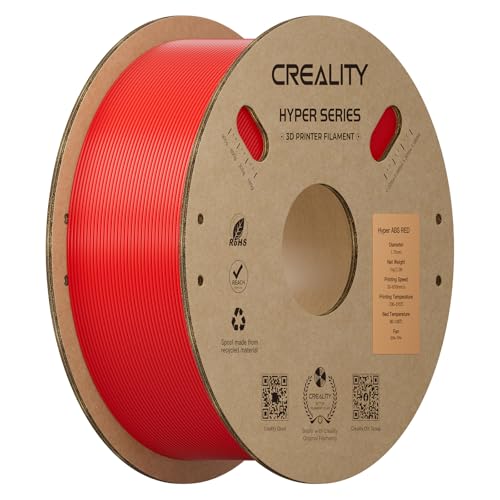 Creality ABS Filament 1.75mm 1KG, High-Speed 3D Printer ABS Filament Up to 350mm/s, High Impact Resistance, Odorless Non-Toxic and Without Stringing or Clogging, Fit Most FDM 3D Printers, Re