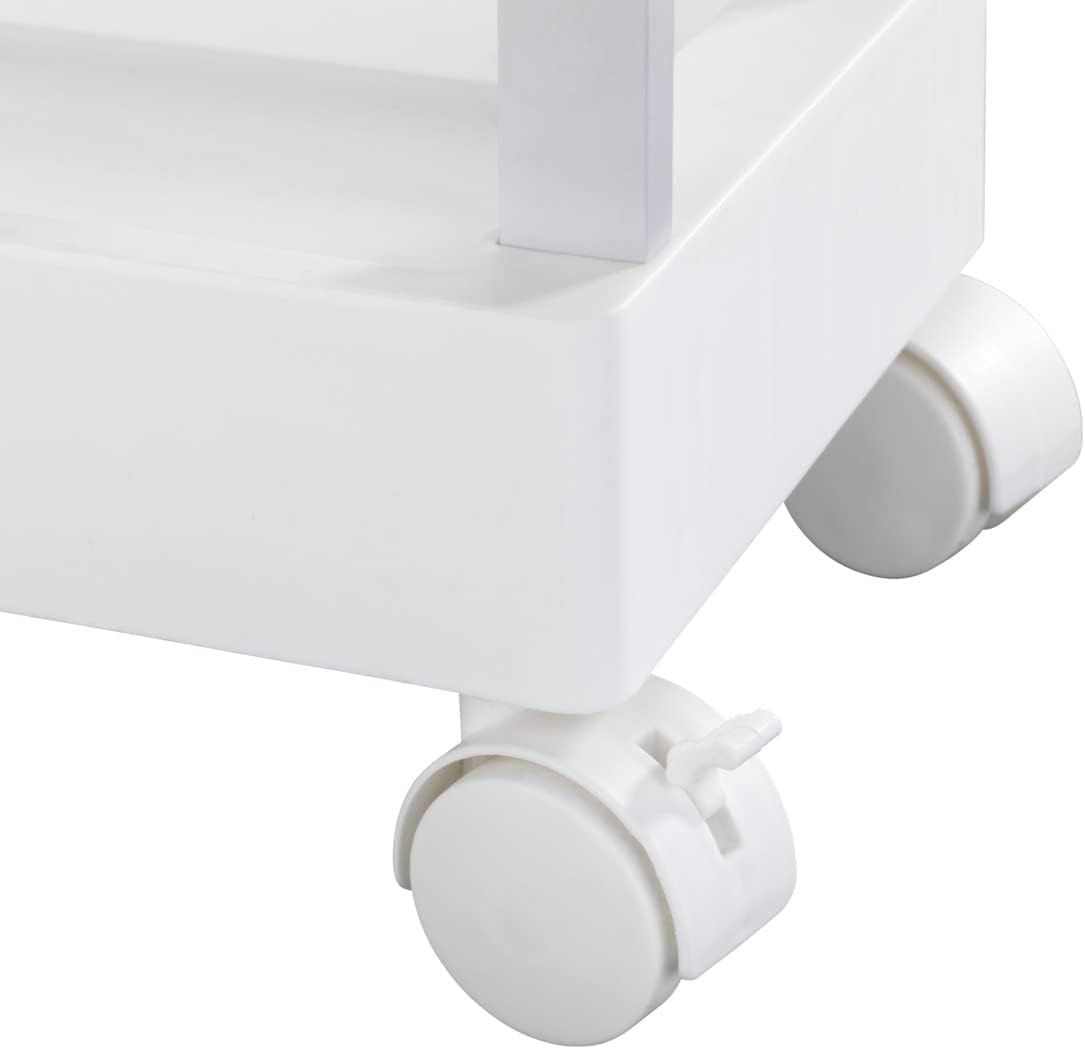 Wenko Mino, Serving, Bathroom, Household Trolley, Polypropylene, White, 18 x 80 x 45 cm