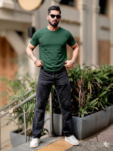 Image of RodZen 100% Pure Cotton Round Neck Regular Fit Plain Solid Half Sleeve T-Shirt Combo for Men & Boys (Pack of 2,3,4 Available in Size S to 2XL)