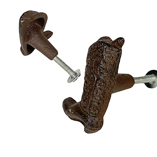 Urbalabs Cowboy Western Floral Boots Cast Iron Kitchen Cabinet Rustic Brown Western Boot Cabinet Knobs & Farmhouse 2 Inch Drawer Pulls Set Of 12 Knobs And Pulls (Cast Iron Boot) #TOP4