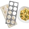 Ravioli Mold with Extra Large 2.5 Inch Squares- Authentic Ravioli Tray & Press, Makes 10 Italian Raviolis at Once, Easy to Use Pasta Cutter Maker Kit, Sturdy Construction Set- Cooking Tool Accessory