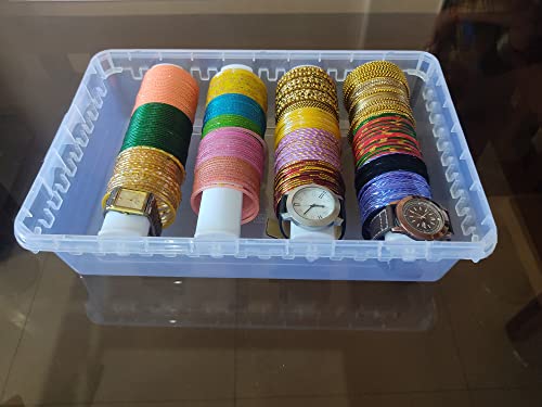 Shubh Empire Bangle Box For Women - Portable Jewellery Box With Partition & Transparent Organizer