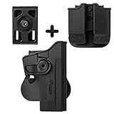 IMI Defense Z1070 Tactical Combo Kit Roto Retention Paddle Holster + Double Magazine Pouch + Belt Holster Attachment for Sig Sauer 226 (9mm/.40/357), P226 Tactical Operations (Tacops) Pistol Handgun