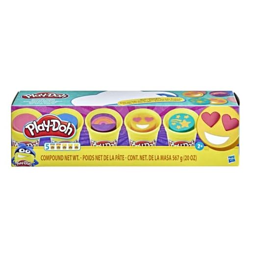 Play-Doh Colores y Felicidad - Pack de 5 Botes con 3 Botes con Tema de Emoji - No tóxico - Edad: 2+ (5010993981502)