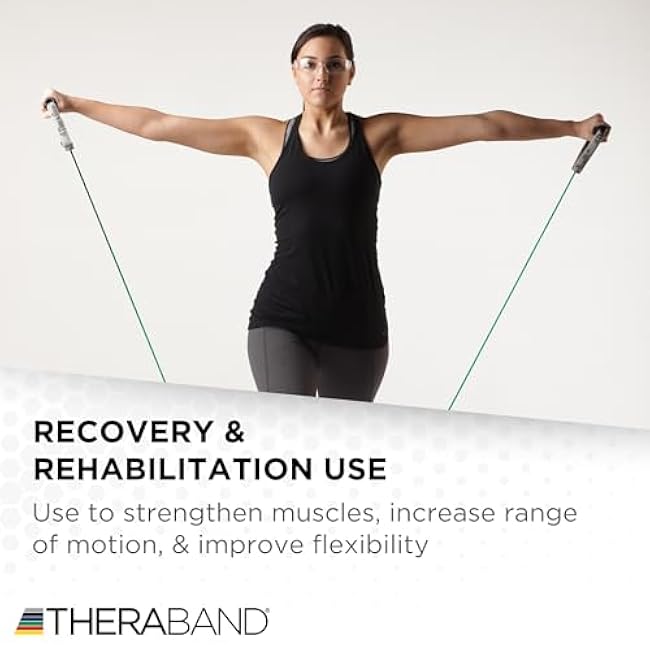 THERABAND Latex Resistance Tubing, Green, Heavy, Level 3, 100 ft Roll, Professional Grade Resistance Band for Exercise, Upper and Lower Body Workouts, Cut-to-Length, Color-Coded Levels