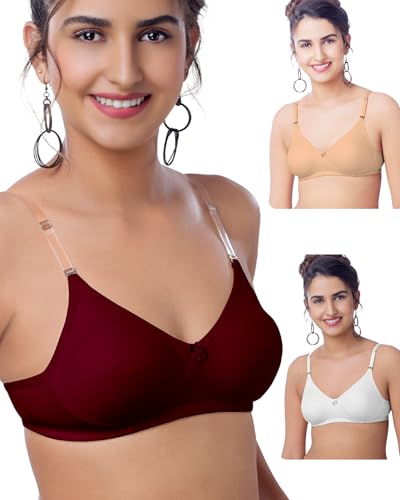 Image of Brida Breathable Cotton Non-Padded Transparent Bra - Comfortable, Stylish, and Lightweight Lingerie for Women - Monica