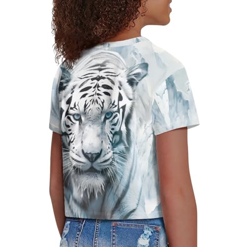 Image of 4th of July Shirt for Girls 7-8 Years US Flag Crop Tops Kids Outfit Independent Day Graphic Tee-