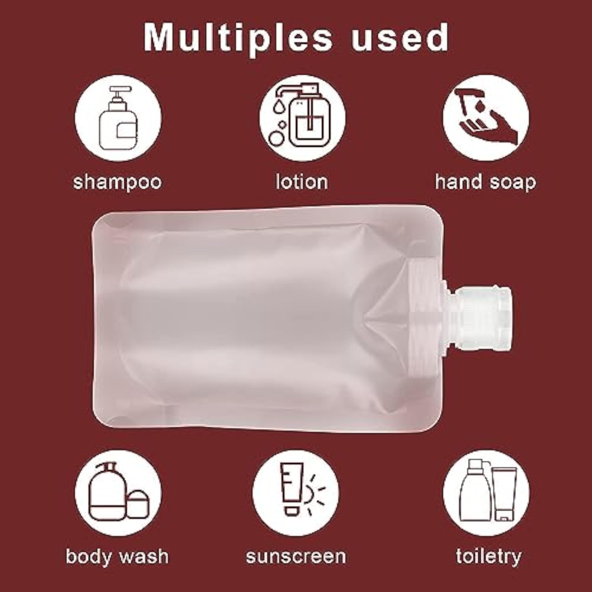 Travel Squeeze Pouches, Refillable Containers Pack of 3