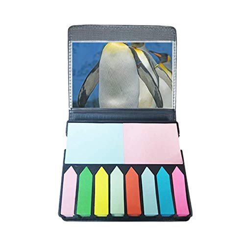 Note auto-adhésive pingouins antarctiques et marqueur de page nature science