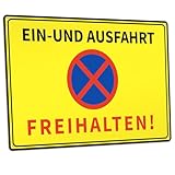 Einfahrt Ausfahrt Freihalten Schilder, Metall Aluminium Ein und Ausfahrt Freihalten Schild, Parken Verboten Schild Warnschilder Halten Sie den Kanal offen, 30x20 cm