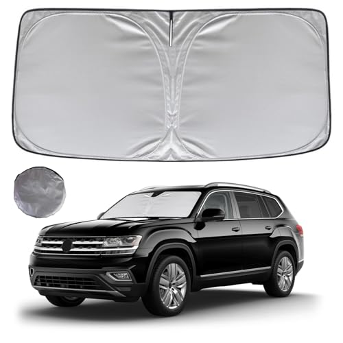 KAYZT Windshield Sun Shade for 2018-2025 Volkswagen Atlas VW Atlas Cross Sport Foldable Sunshade Front Window Custom Fit Car Accessories