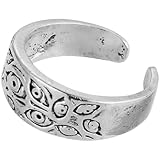 HOMSFOU Anillo de Mal de Ojo para Hombres en Aleación Plateada, Cómodo y Resistente, Estilo Hip Hop Único para Fiestas y Carnavales