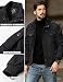 KEFITEVD Übergangsjacke Herren Fleece Gefüttert Fliegerjacke Warme Winterjacke Army Feldjacke Retro Bomberjacke Winter Männer Jacke Schwarz M