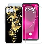 YQINHHME Handyhülle für T-Mobile T Phone 3 (6.58 Zoll) + Gehärtetes Glas Schutzfolie, Stoßfest Silikon Schutzhülle Tasche Superdünne weiches TPU Hülle Hülle für T-Mobile T Phone 3 - WMA30