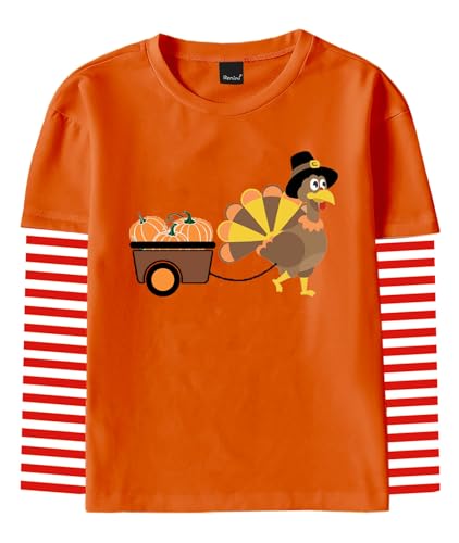 Image of Remimi Unisex Kids Christmas Long Sleeve Shirt Xmas Print Stripe Shirts 2-12 Years