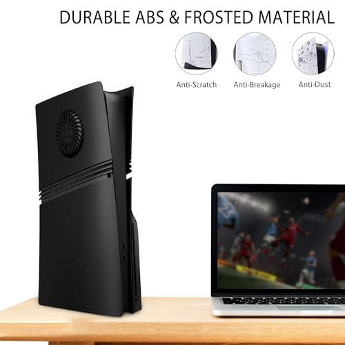 DOBEWINGDELOU Faceplate for PS5 Pro Disc Edition with Cooling Vent and Dust Filter, Face Plate Console Accessories Cover ABS Dustproof Replacement Side Shell Case Black by Dobewingdelou - Image 6