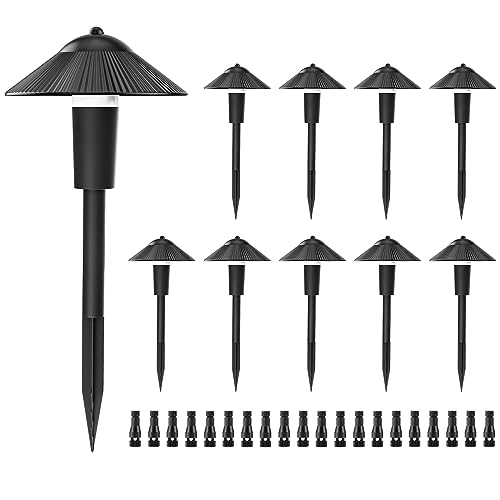 ZUCKEO LED Low Voltage Landscape Lights 5W Pathway Lights Low Voltage, 12-24V Waterproof Landscape Path Lights Walkway Light, 3000K Landscape Lighting for Yard Garden Patio, 10 Pack