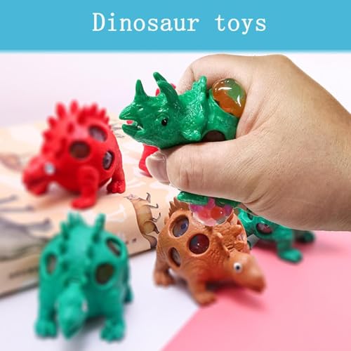 Image of Funny Dragon Pinch Toy - Pack of 2 - Squishy Dinosaur with Pop-Out Eyes | Stress Relief Squeeze Toy for Kids & Adults (Multicolor)