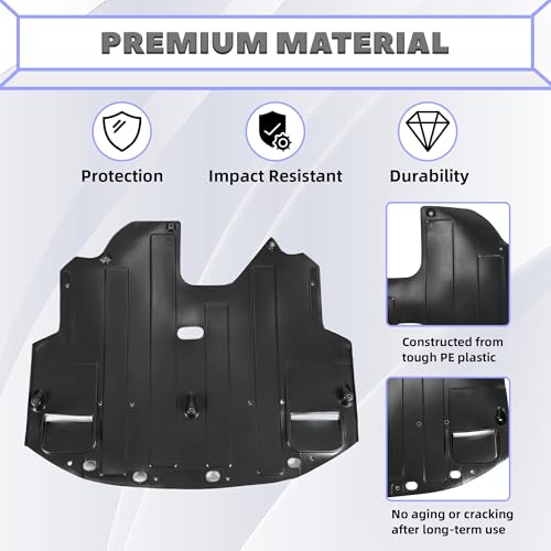 HECASA Engine Splash Shield Compatible with 2014-2016 Hyundai Elantra Sedan Replacement for 29110-3Y900 HY1228183 Front Engine Under Cover Plastic by HECASA - Image 3