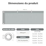 Wiltec Tarpaulin 3 x 4 m Grey Waterproof Heavy Duty Cover 650 g/m² Multipurpose Sheet for Covering Larger Items Like Furniture, Pools or Boats, Tear Resistant Tarp with Reinforced Eyelets - 3