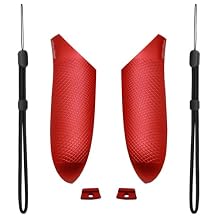 VRbrother Metal Replacement Battery Cover Compatible for Meta Quest3,Quest 3s Left and Right Controllers,Replacement Battery Covers kits with Adjustable Hand Straps Red