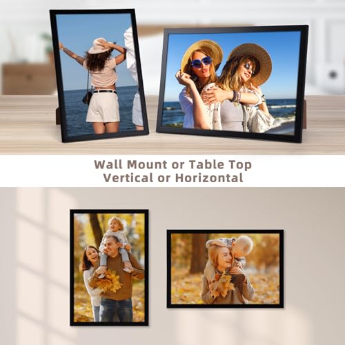 Giftgarden Black 12x8 Photo Frame, Sleek Thin Design 8x12 Picture Frame Versatile Tabletop or Wall Displays - Image 2