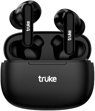 truke Air Buds Lite True Wireless in Ear Earbuds with 10H Single Charge Playtime, Gaming Mode, ENC, AAC Codec, Bluetooth 5.1, IPX4 (Black)