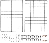 WUZILIN 2PCS Upgrade étagère Murale Grille, Grille de Fer Bricolage de Photo de décoration Murale pin Board Photo sur Le Tableau mémo accroché dans la Famille (45 * 65cm) Noir