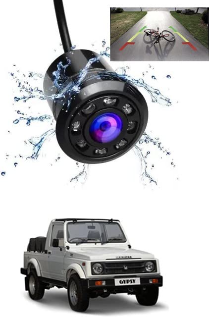 AYW Waterpoof Car Rear View 8 LED Night Vision Vehicle Camera System, 170 Wide Angle HD CMOS Auto Parking Assistance for Maruti Suzuki Gypsy King 2010 Onwards