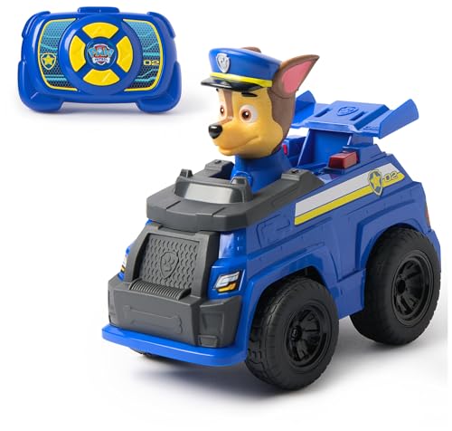 PAW Patrol – Chases fjärrstyrd polisbil med ljuseffekter, ca 25 cm, enkel kontroll via fjärrkontroll, leksaker för barn från 3 år