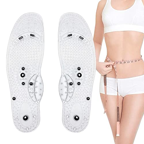 1 Paire Semelles D'acupression Aimanté, Coussin de Chaussure Respirable à Acupression, Lavable Et Découpable, Respirant et Confortable pour Hommes et Femmes ( Color : White , Size : S 25cm (35-40) ) Cover