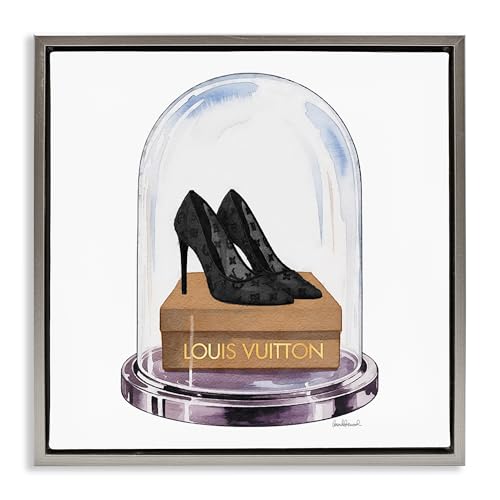 Stupell Industries 'Black Heels in Bell Jar'| Floating Frame Canvas Art