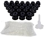 Brunoplast NIVIFIX Fliesen Nivelliersystem für Wand und Bodenfliesen von 3-12 mm Dicke, wiederverwendbar, Fliesen Verlegehilfe Startset 50 Zughauben und 250 Standard-Gewindelaschen Fliesen Werkzeug