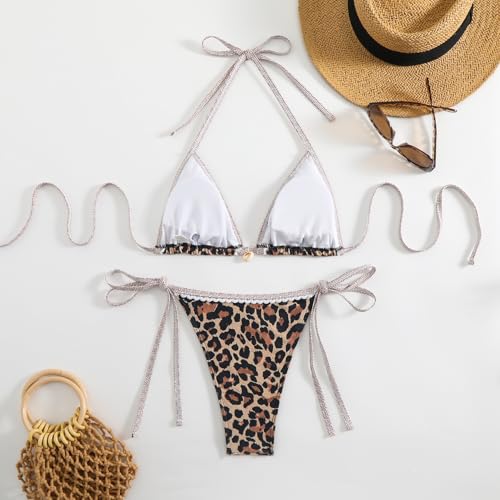 Image of BYFINECANY Women's Floral Printed Bathing Suit Halter Paisley Summer Swimsuit Bikinis Set