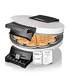 Cloer 181 Waffeleisen für eine Herzwaffel, 930 W, Waffelgröße 16 cm, schwere Backplatten, optische und akustische Fertigmeldung, Metall, weiß
