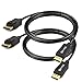 DisplayPort Cable 6ft 2-Pack,UKYEE Monitor Cable (Display Port) DP to Displayport 1.2 Cord 6 feet Compatible with DP 1.1/1.2 Supports 1440P@144HZ,2K@144Hz, 4K@60Hz-Black,Gold Plated