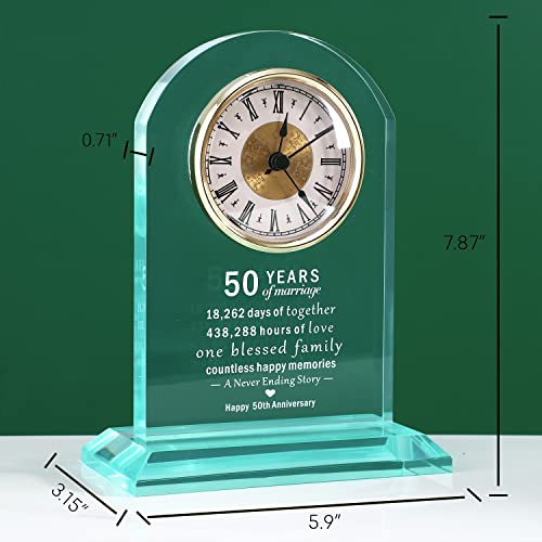 Lesen 50Th Golden Wedding Anniversary Quartz Table Clock Gifts,50 Years Of Marriage Decoration Gift For Parents Couple #TOP4