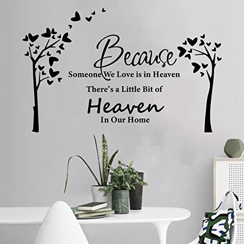 Because Someone We Love Is In Heaven Quotes Wall Stickers Decal Removable Diy Tree Vinyl Wall Sticker Family Wall Art Murals Decor For Bedroom Living Room Home Decoration #TOP3