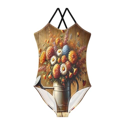 Flowers Can Water Girls Bathing Suit Swimsuit Swimwear Summer Beach One Piece Swimsuits