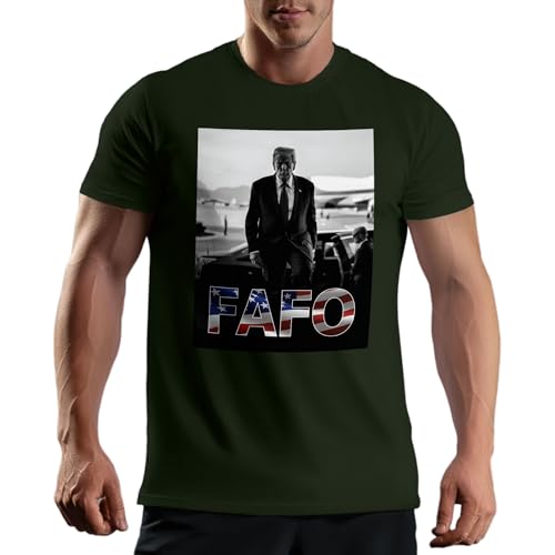 Venus Style Fafo Us Flag Inspired Trump Venezuela T-Shirt Vert Militaire pour Homme Size S