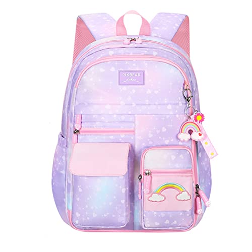 VIDOSCLA Coloful Girls School Backpack BookBags for Teens Purple-S