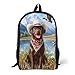 Labrador Dog Duck Hunting 17 Inch Backpack Classic Travel Daypack with Adjustable Shoulder Straps for Men Women