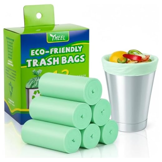1.2 Gallon Small Trash bags Biodegradable, Mini Recycling & Degradable Garbage Bags Fit 4.5 Liter Trash-Can-Liners for Kitchen Bathroom Office (150 Counts,Green)
